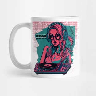 EDM DJ Girl! Green/Ultra Pink Mug